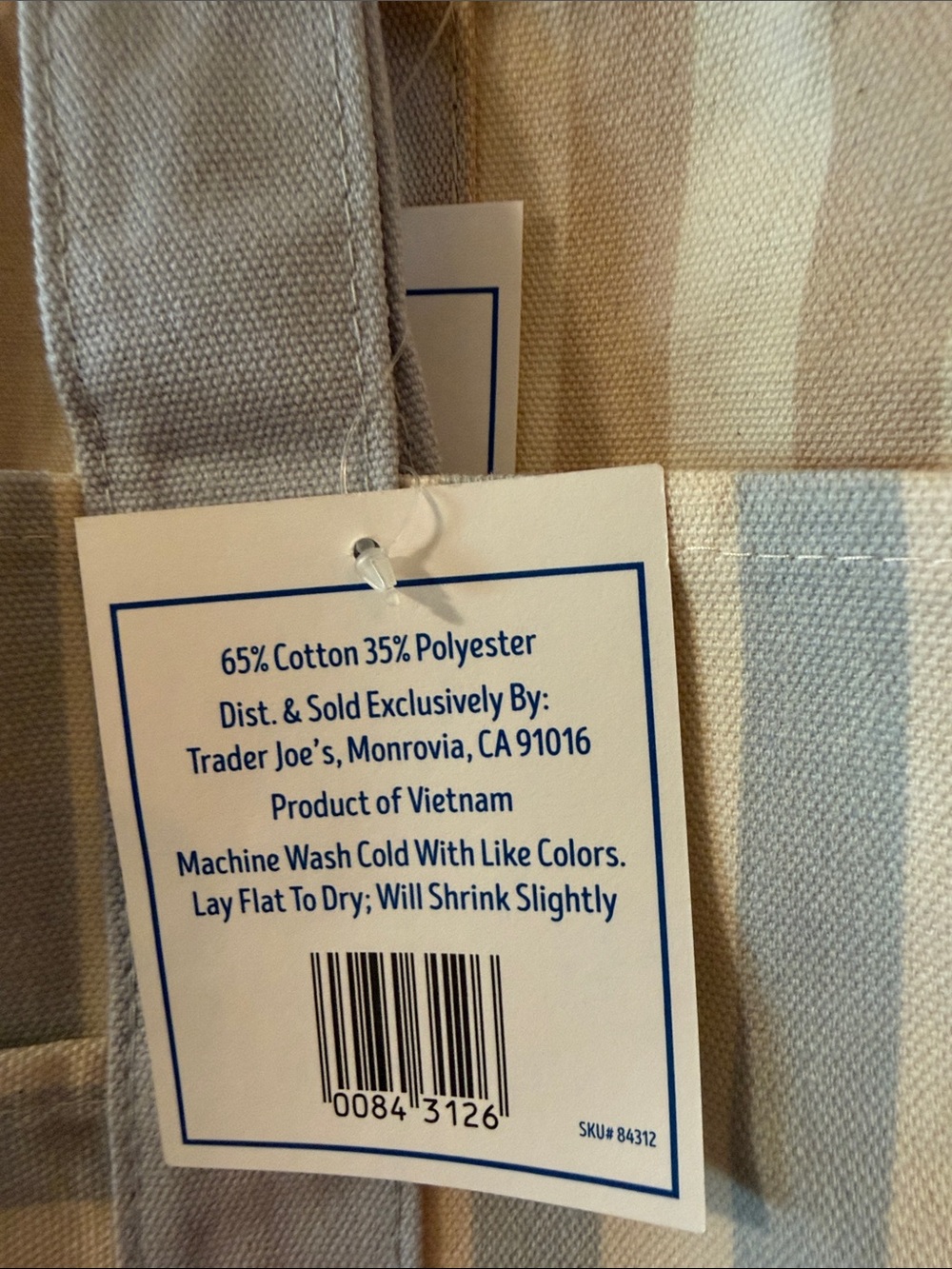 Trader Joe’s Striped Mini Canvas Tote Bag Set - 4 Bag, 1 of each color NWT - Picture 6 of 6